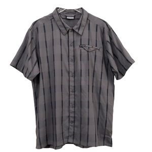 Columbia | Gray Stripe Short Sleeve Lakeside Trail Shirt Large